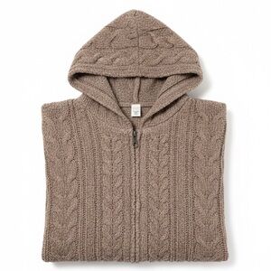 Women's Zip-Up Cable Knit Sweater - Tan